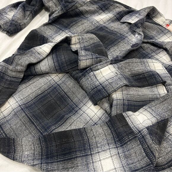 Allison Tracy Women's Loose Black Plaid Button-Down Long Sleeves Tops Medium - Picture 9 of 13